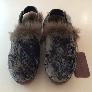 Velvet fur clogs mou